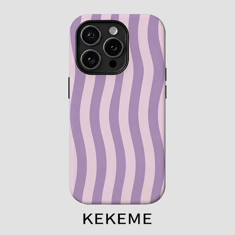 TEMU Phone Case: Kekeme Purple Swirl Pattern Film -one Phone Case - Durable, Shockproof, , Compatible With Iphone 17 16 15 14 13 12 Pro Max Air