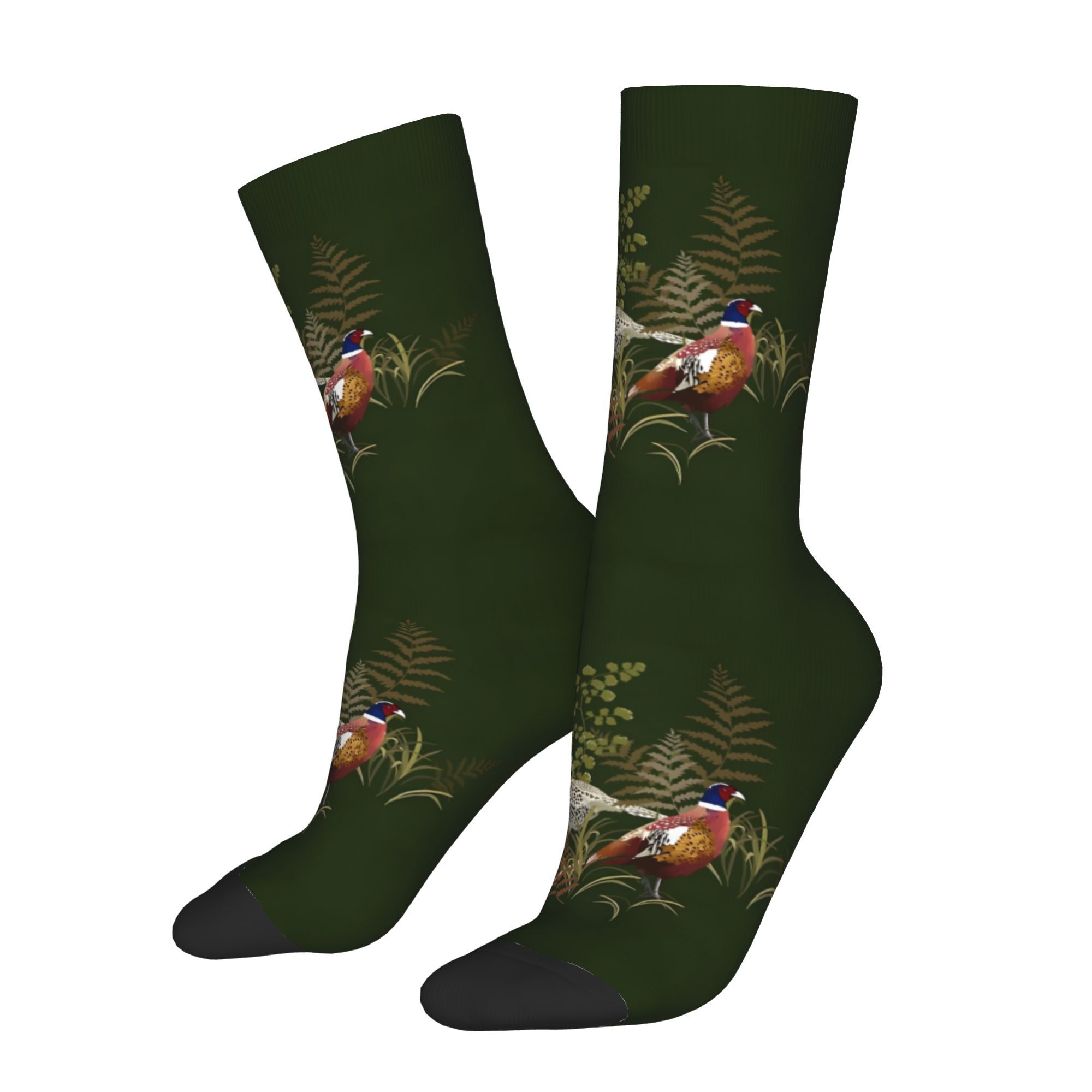 TEMU 2d Print Design Pheasant Days Socks Sports 3d Print Mid-calf Socks