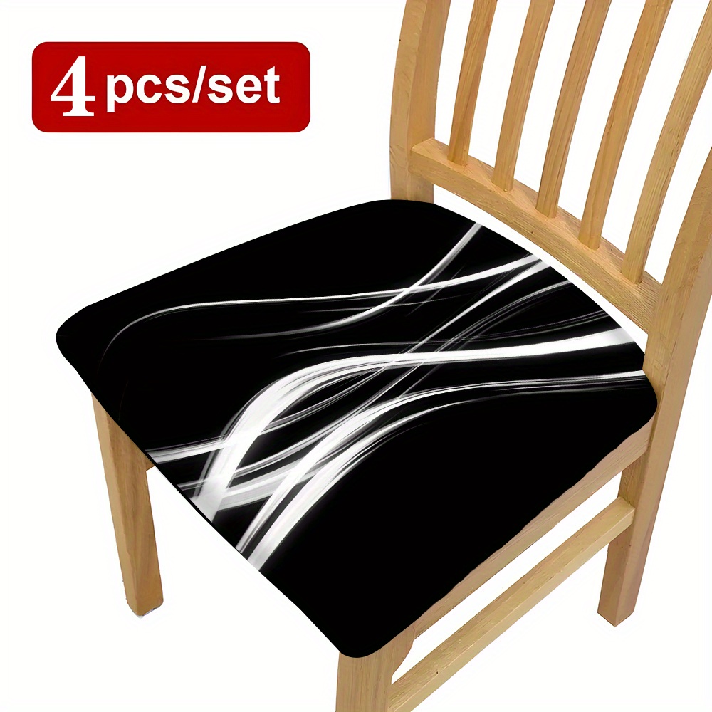 TEMU 2/4/6pcs, Minimalist Style Printed Cushion Covers, Premium Fashionable , Removable Durable Dining Chair Seat Protectors, Suitable For Kitchen,