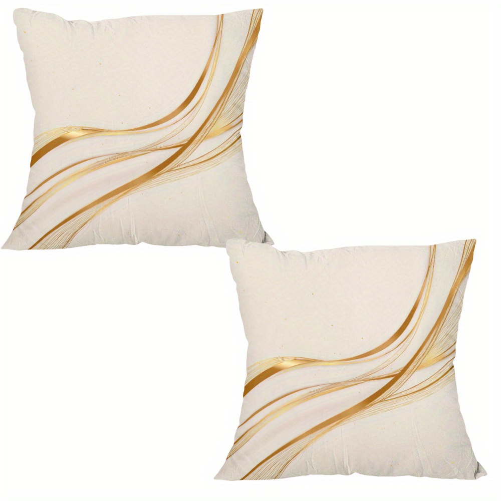 TEMU 2d Flat - 2-pack (2d Flat Printing) Double-sided Printed Luxurious Abstract Background Vector Pattern Pillow Covers, 18x18 Inches/45x45 Cm Short