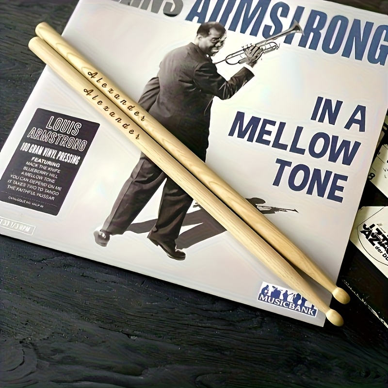 TEMU Personalized Maple Drumsticks - Custom Engraved Name/initials/ Suitable For Drummers, Musicians, Birthdays & Anniversaries - Wood 5a Drum Sticks