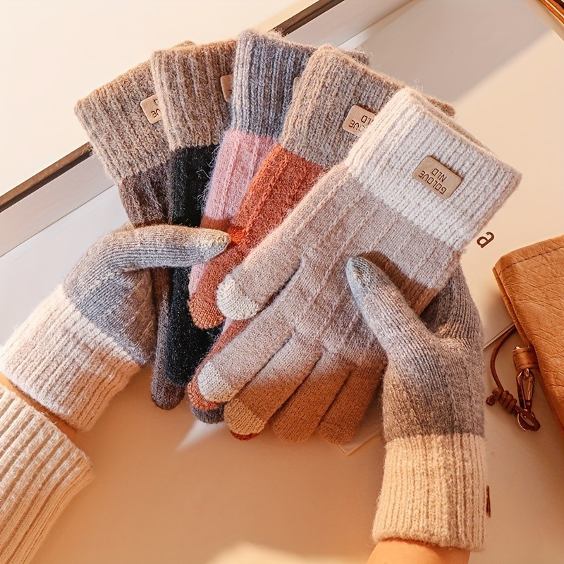 

1 Women's Knitted Touch Gloves, / Ski Gloves, , -on , , For