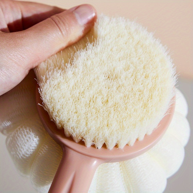 space saving hanging storage bath brush with soft bristles ergonomic long handle dual use back scrubber   comb for shower bathtub bath hypoallergenic no battery needed bath accessories shower cleaning tool   durable construction Product details 4