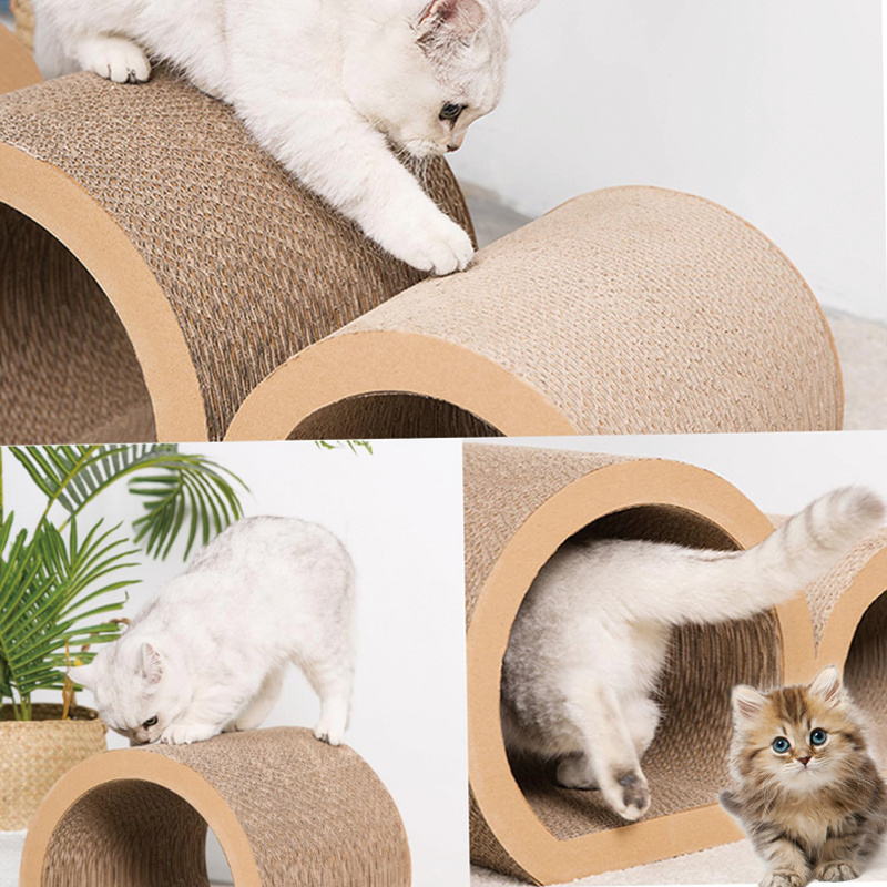 

3-in-1 Cat Scratcher Set - Corrugated Cardboard, Tunnel Design For Claw Grinding & Fun