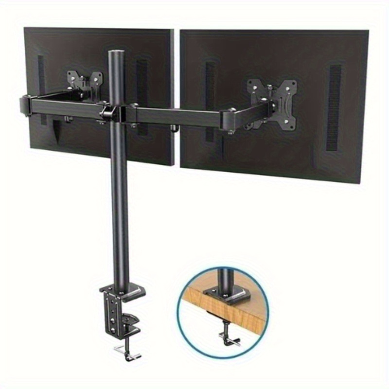 Dual Monitor Stand For 13-30inch, Adjustable Arm Desk Mount, / 100x100 Screens, Full Motion Tilt 90° Swivel 180° Rotate 360°, Height Adjustable