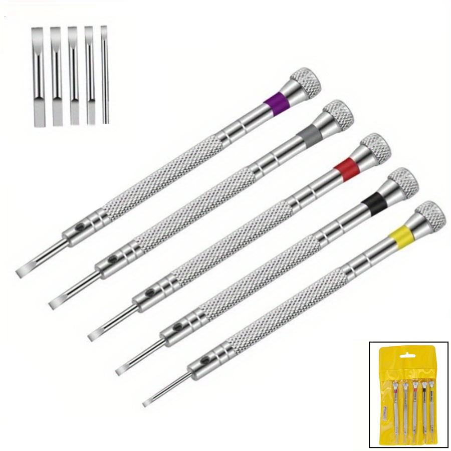TEMU Kit de réparation de montres de avec manche craquelé et mini broches de connexion - Outils en acier au carbone de 0,8 à 1,6 mm pour bijoux,