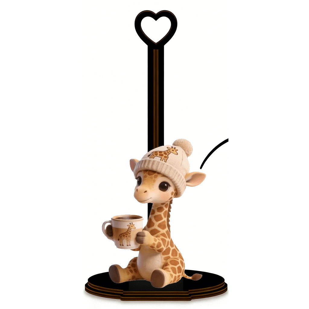 TEMU Natural Cartoon Giraffe Tissue Box Holder, Store-style Vertical Roll Paper Organizer, Paper Stand For Home Kitchen And Bathroom, Tissues Not