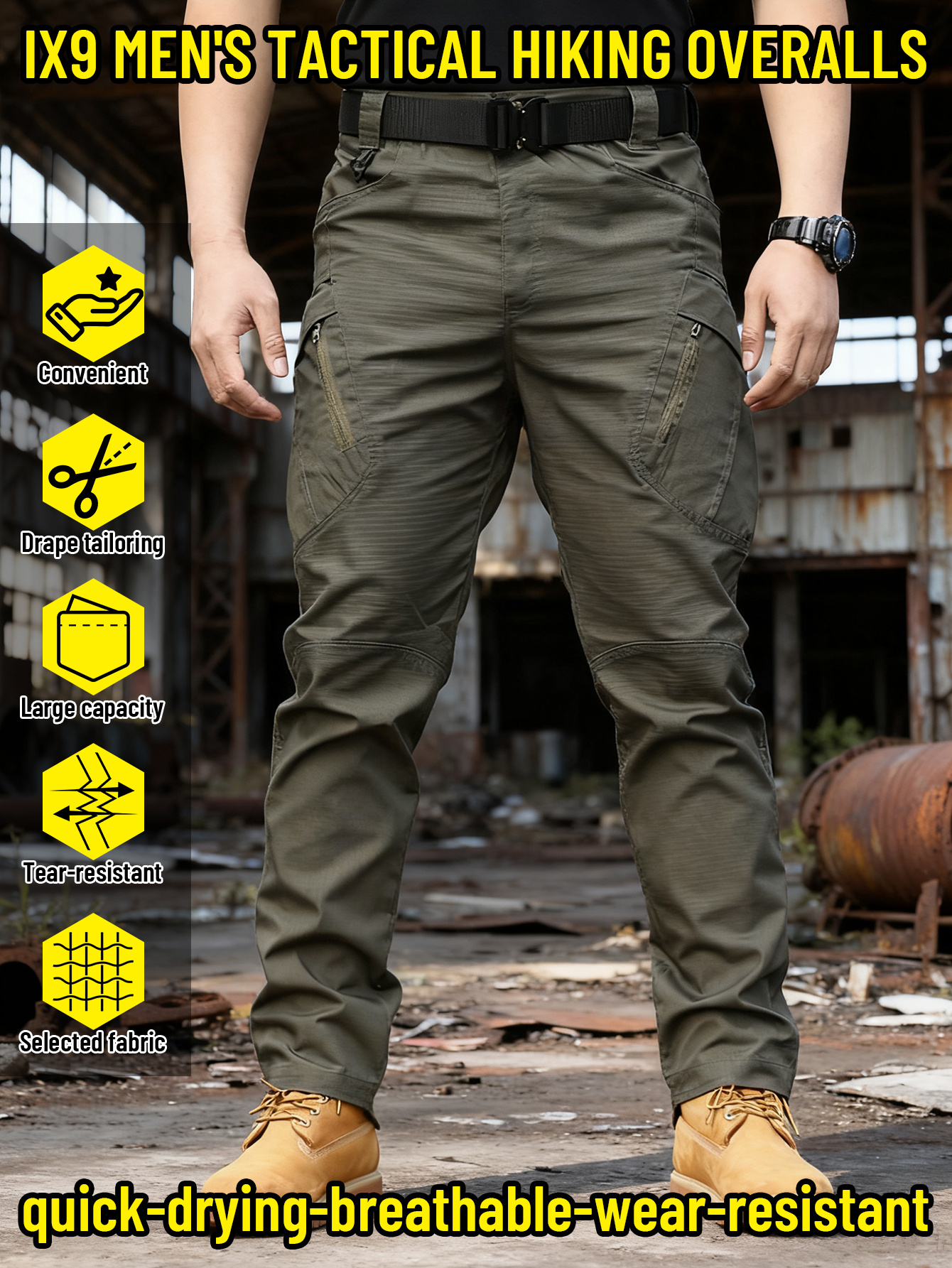 ix9 mens outdoor   overalls quick drying breathable tear resistant outdoor work pants and camping trousers with multi     fit and 3d tailoring for climbing camping hiking fishing   casual wear