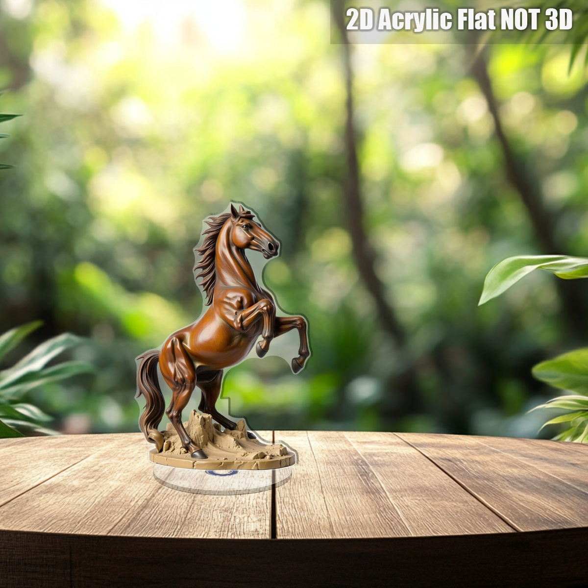 2d flat 1pc rotatable 2d flat acrylic desktop ornament realistic standing horse in dynamic   high quality acrylic home office decor no batteries needed perfect gift for   horse decor desk decoration artistic desktop item detailed   2d flat