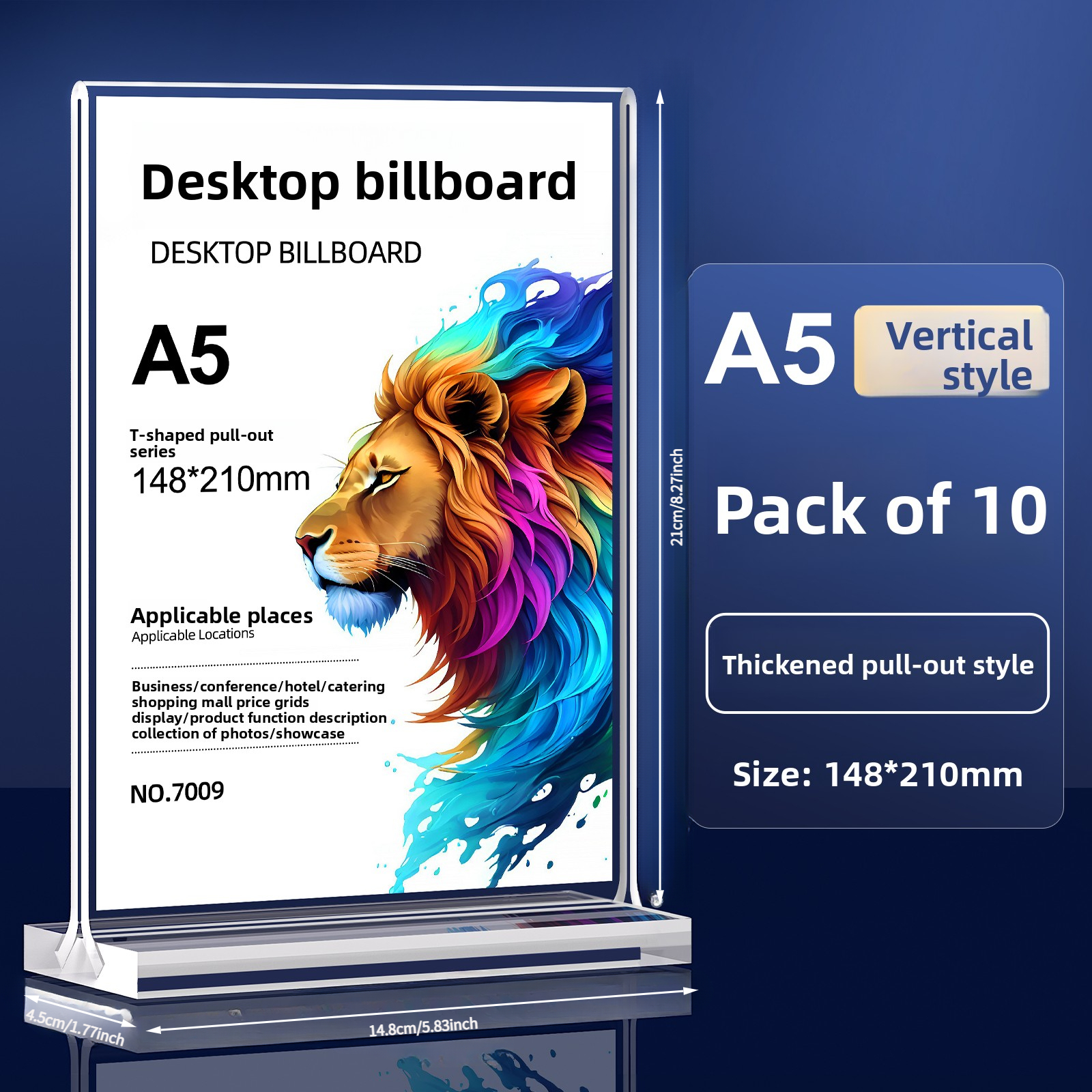 E-shop 10er-Pack, Tischzelt, Einziehbares Acryl-Display-Schild, Tischkarte, Stehendes Display-Regal, A4/A5/A6 Werbebrett, Desktop-Wasserbrett, Kleines