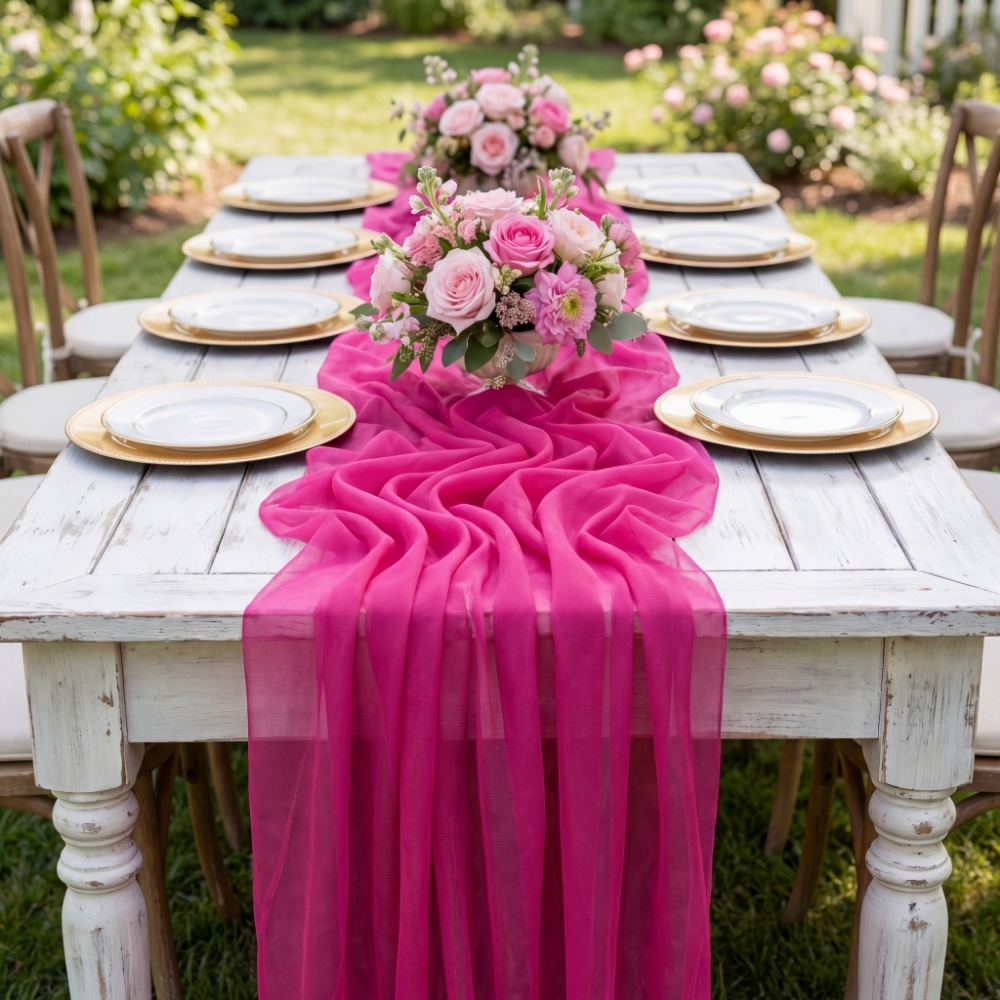 TEMU 1 pièce de tulle en couleur - Prédécoupé, convient pour cantonnières de fenêtre, décoration d' de mariage, toile de fond pour table et chaise,