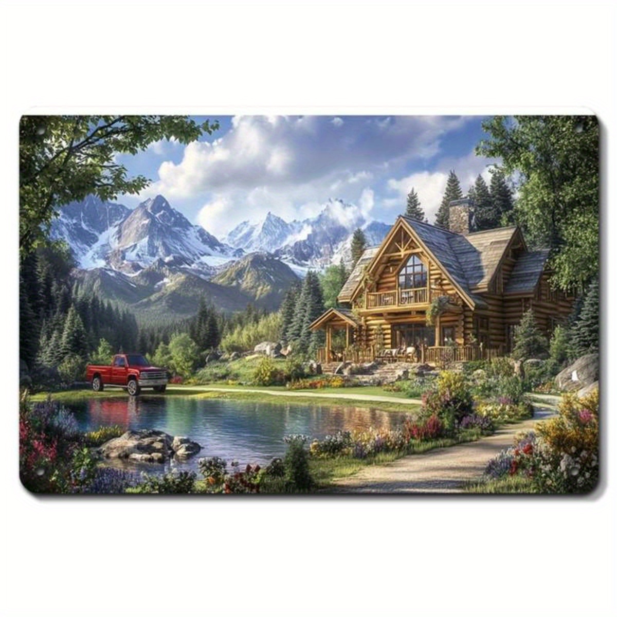 TEMU 2d Flat Painting 8 X 12 Inches Scenic Puzzle - 1000pcs - Perfect For And Landscape Enthusiasts Wall Art For Decor Gift For Floral Enthusiasts