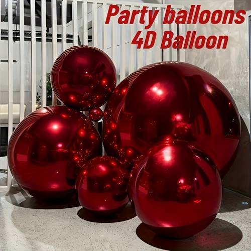 photo de l'article ensemble de 6 ballons en aluminium (10.0 pouces, 15.0 pouces, 22.0 pouces, 32.0 pouces) - pas besoin dhydrogène, base réutilisable et robuste, surface réfléchissante, idéal pour noël, , anniversaires, fête des mères, fêtes dans
