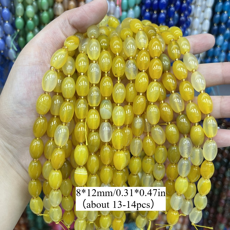 8X12Mm Vibrant Natural Stone Rice Beads Collection