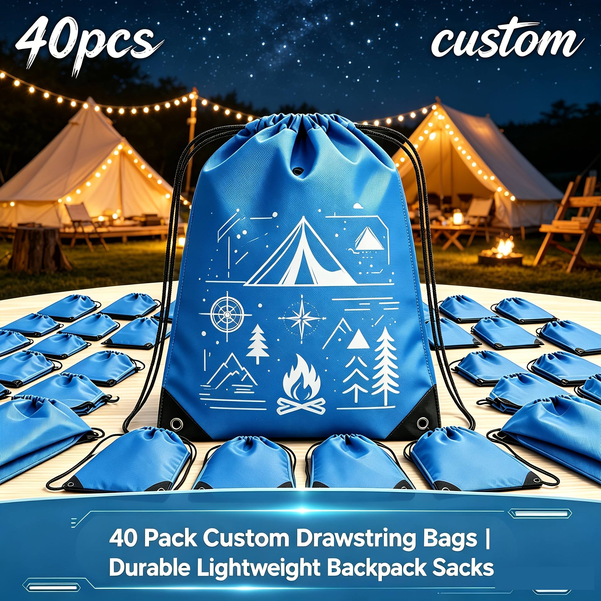 40pcs Customizable Climbing Rope Bag, Durable Polyester Material