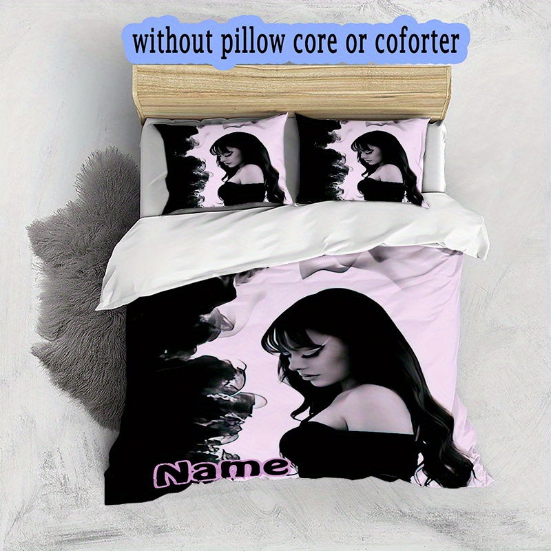 Custom 3d Name Cartoon Bedding Set - Soft Polyester Quilt Cover And Pillowcases, Machine Washable - Ideal Christmas Gift For (1 Quilt Cover + 2 Pillowcases, No Filling)