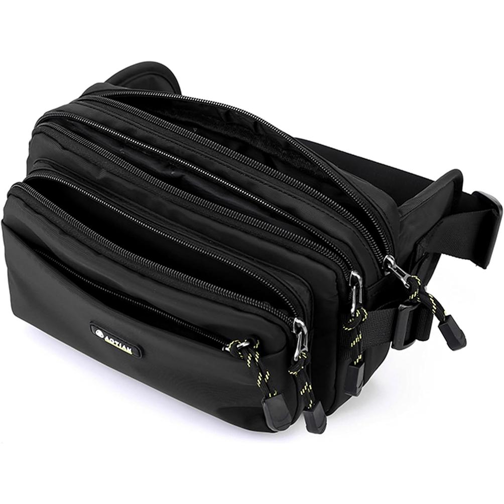 E-shop Hochwertige Bauchtasche für Männer Frauen, Sportliche Hüfttasche mit 5 Fächern, Nylon-Gürteltasche für Hundespaziergänge, Outdoor, Laufen,