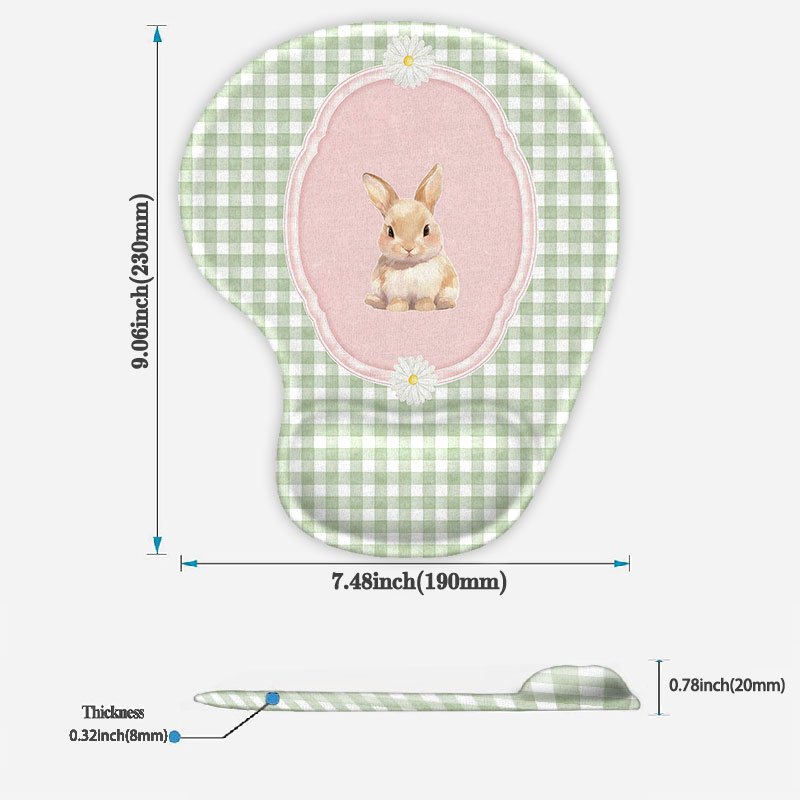 TEMU 1pc, Mouse Pad Featuring Wrist Support, Designed With A Rabbit Pattern, Ergonomic For Wrist Protection And Elastic Support, Ensuring Comfortable