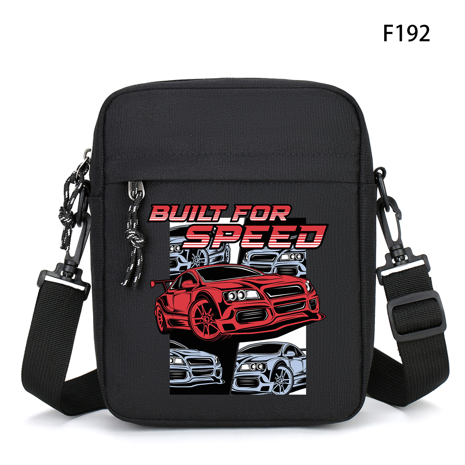 TEMU 1pc Black Fashionable Minimalist Versatile "born For Speed" Printed Crossbody Bag, Multi-functional Large Capacity Shoulder Bag, Phone Pouch,