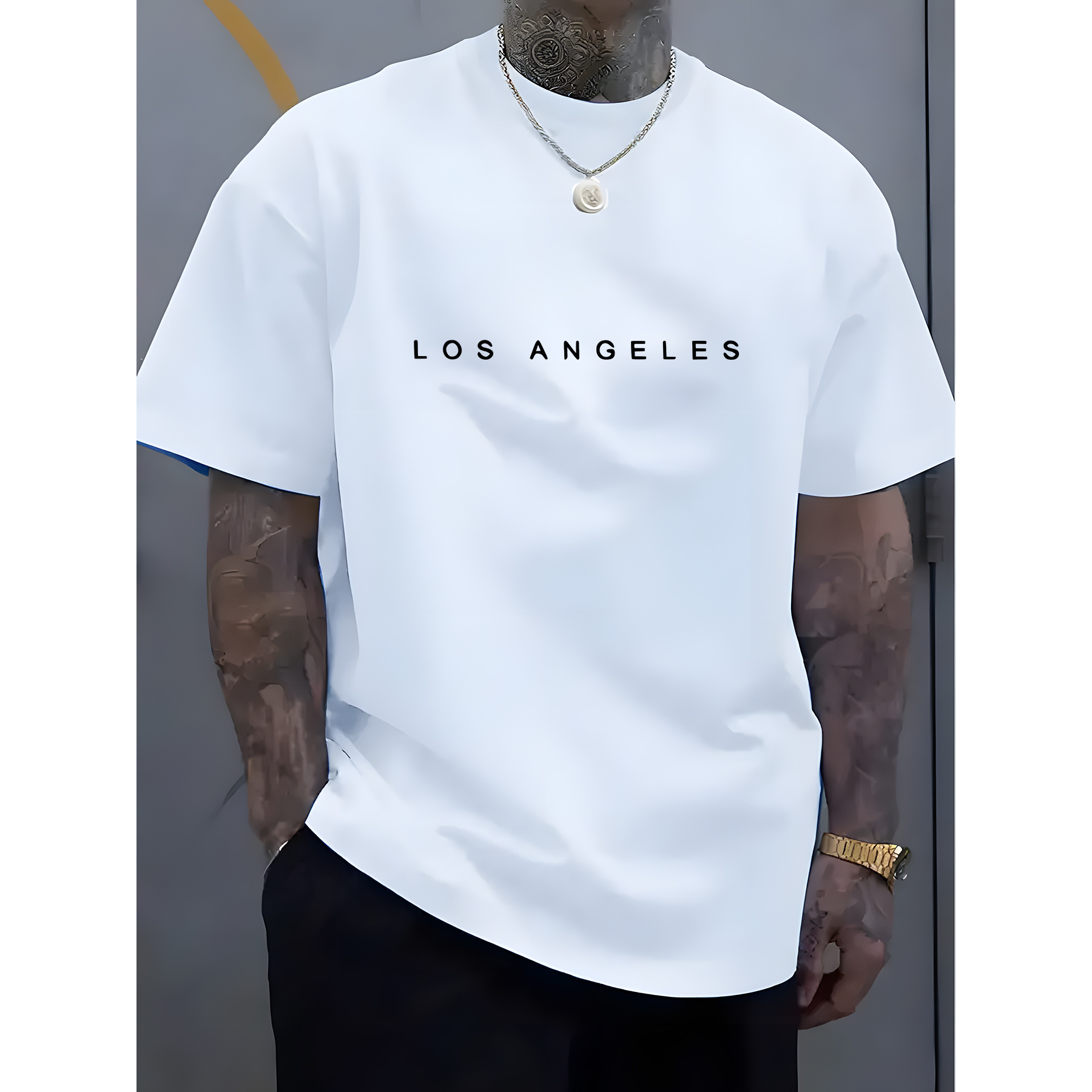 

Men's Trendy Round-neck T-shirt, Short Sleeves.
