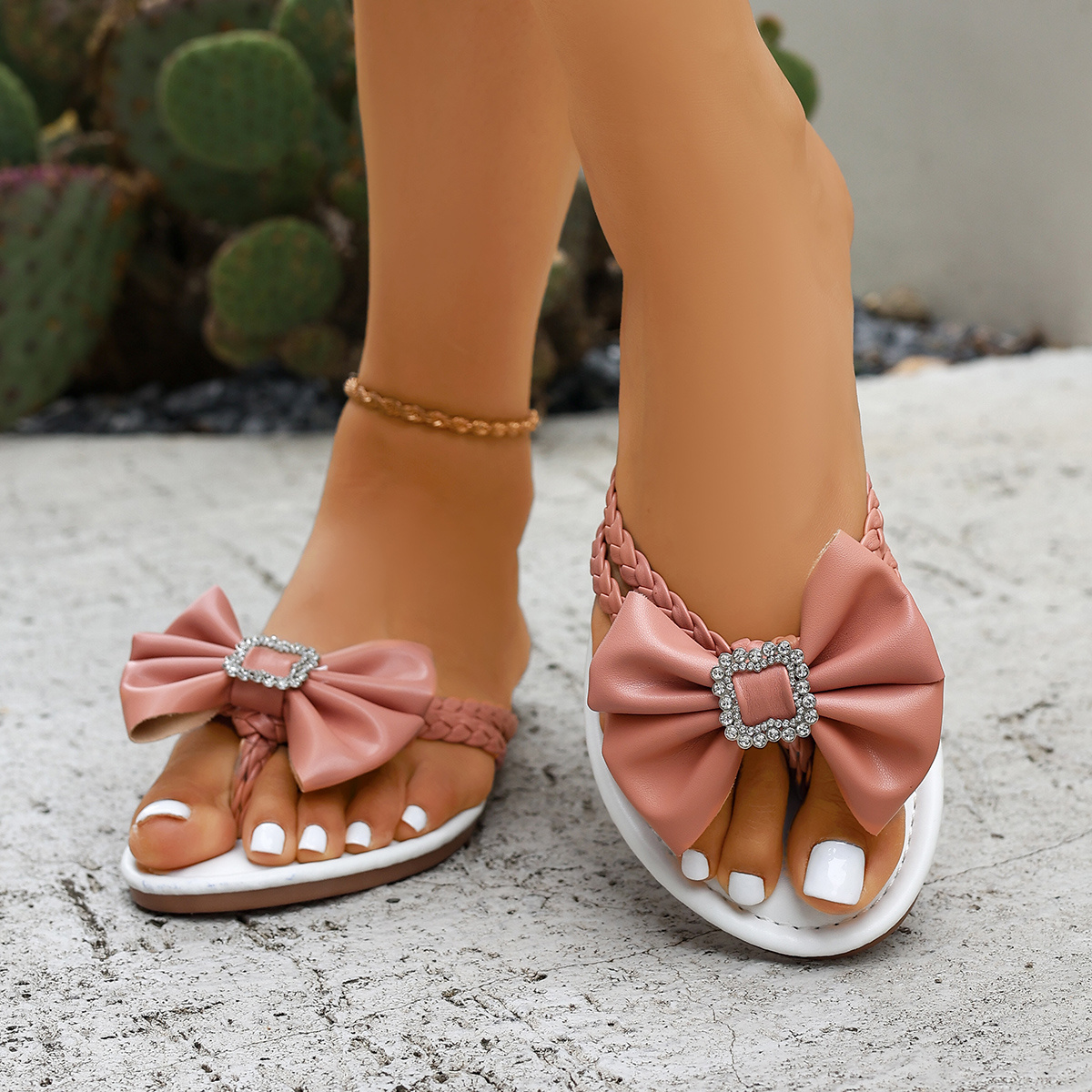 pink flat sandals for women - United Kingdom
