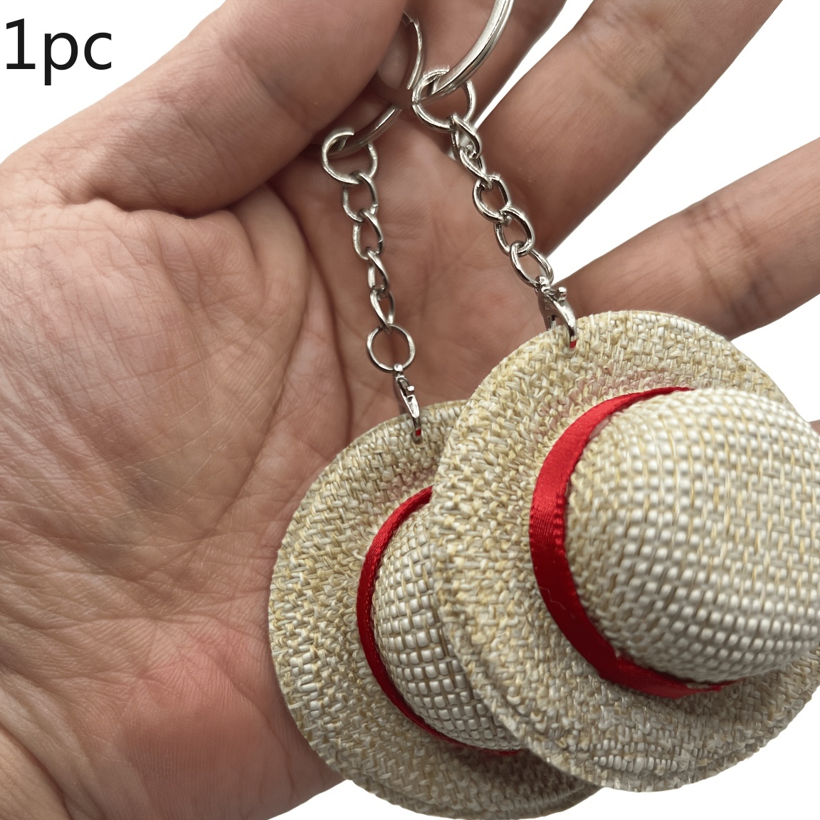Handmade Straw Hat Keychain, Bag Hanger - Cute Anime Design Keychain For Men And Women, Weaving Pendant For Bags, Backpacks, Wallets, And Car Keys, Charm Keychain Gift For Anime Fans