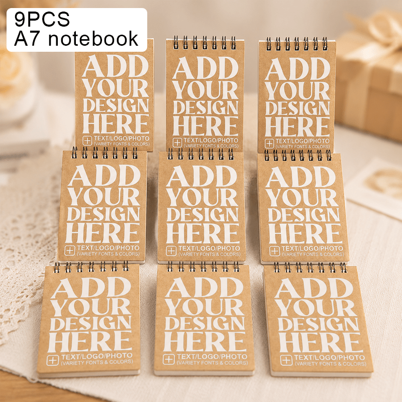 Personalized A7 Notebook, Custom Text/Logo/Photo, Portable Notepad