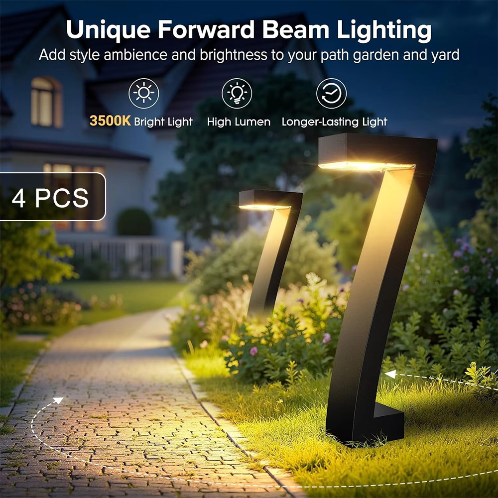 Outdoor Solar Garden Lights Set Of 4, Warm White Pathway Lighting With Automatic Daytime Charging And Night , Ground Insert Lights For Patio, Lawn And Walkway