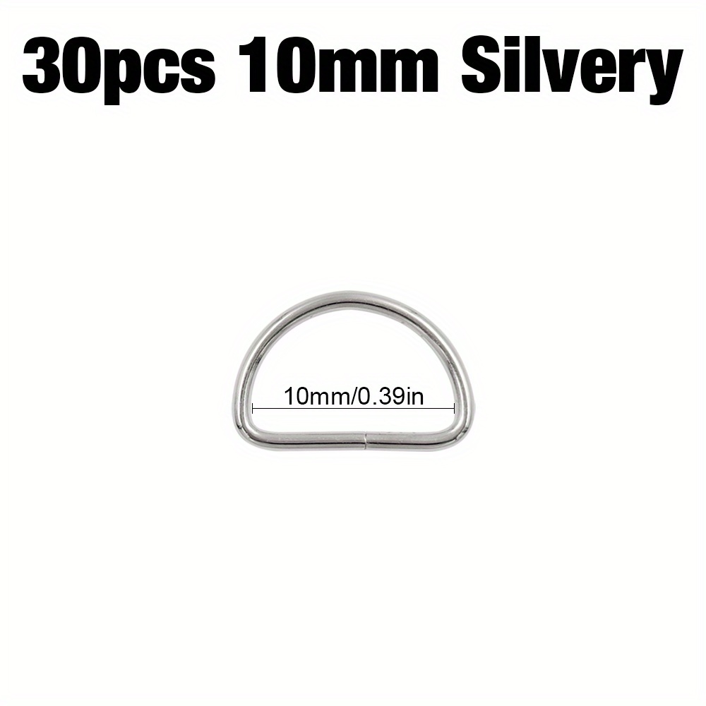 TEMU Conjunto de 30 piezas de Aros Metálicos Plateados de 10-38mm para Accesorios de Ropa, Correas y Cierres Ajustables, Ideales para Mochilas con