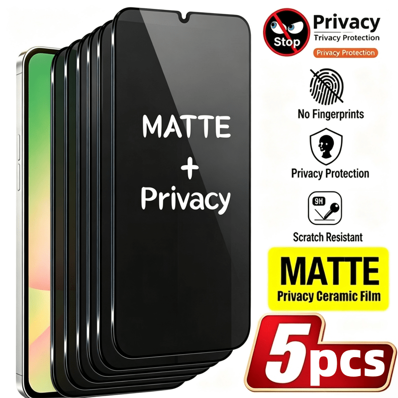 TEMU 5pcs Matte Privacy Ceramic Screen Protector, Full Coverage, Anti-spy, . Compatible With For For Galaxy S26 Ultra/s26 Plus/s26/s25 Ultra/s24