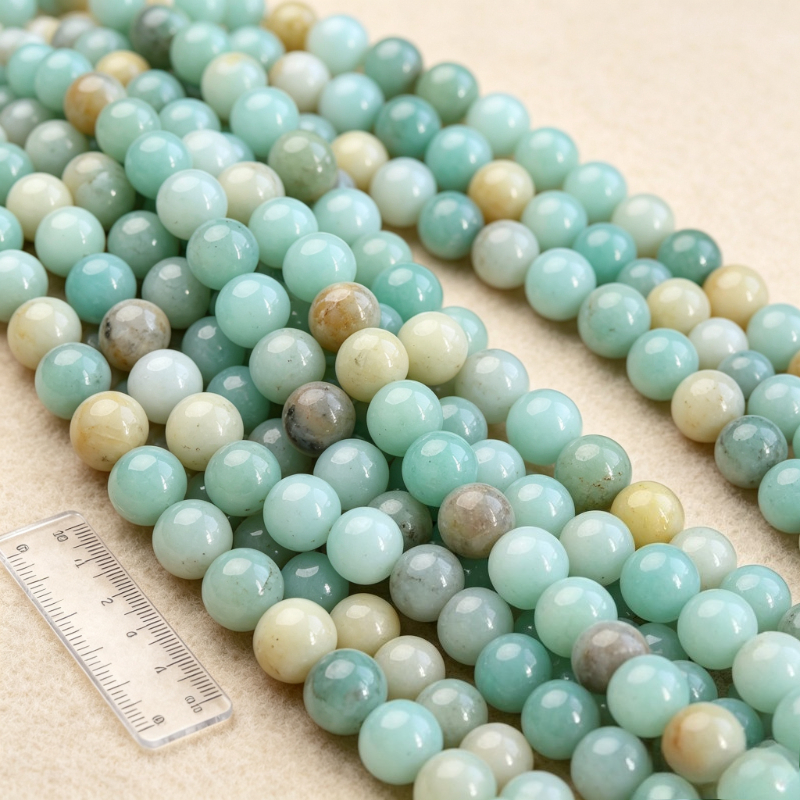 Natural Amazonite Loose Beads for Jewelry Making