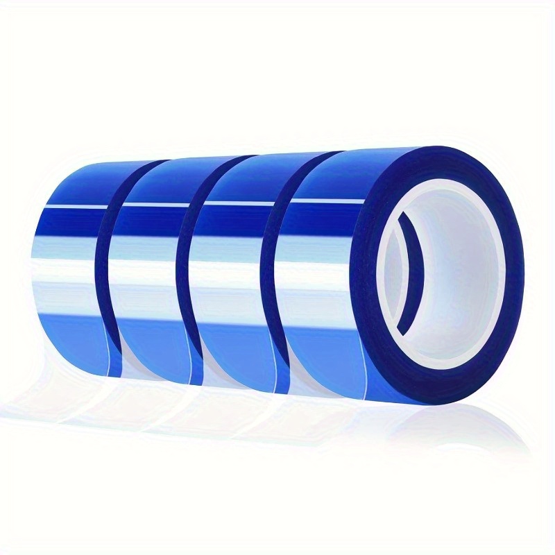 Image of 4 Rolls Of Blue Heat Resistant Hot Melt Tape Thermal Transfer Vinyl Sublimation Adhesive Tape For Heat Pressing, 20mm X 16m (52ft)