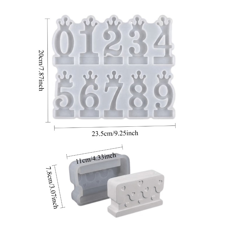 A Set Of 2 Silicone Molds Shaped Like A Crown, Designed For Crafting Handmade Birthday Candles