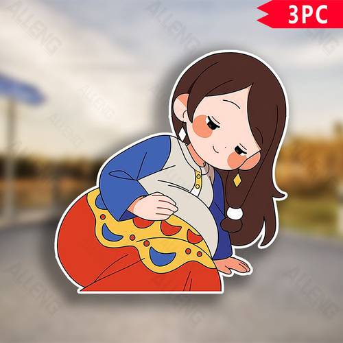 3pcs large 7 5inch pregnant woman sofa family photos vinyl decal self sticker for car window truck glass metal single use irregular shape