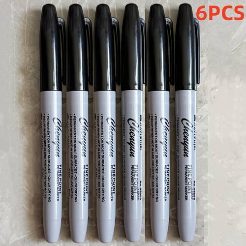 3 6pcs fine point permanent markers quick drying 1mm fine tip black ink for art labeling suitable for professionals students gift wrapping durable permanent markers school supplies
