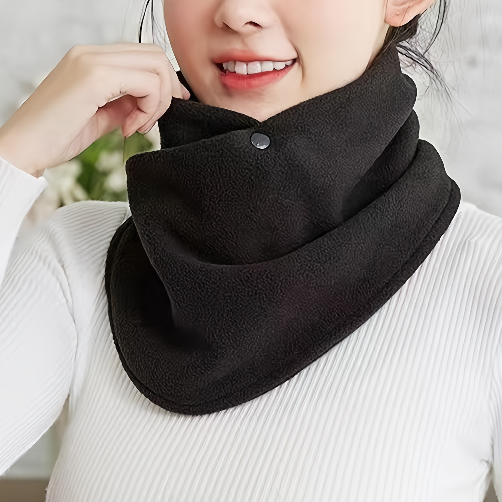 TEMU Cagoule d'hiver épaisse en chaude - souple non élastique coupe-vent, convient pour le cyclisme, les et froid, couvre-col , artisanat , cadeau