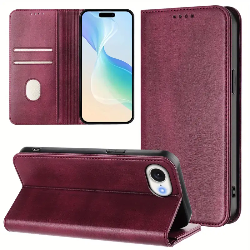 Leather Wallet Flip Case For IPhone – Fits 13/12/11 Pro/XS/XR/SE/8/7 – Multicolor Patterns