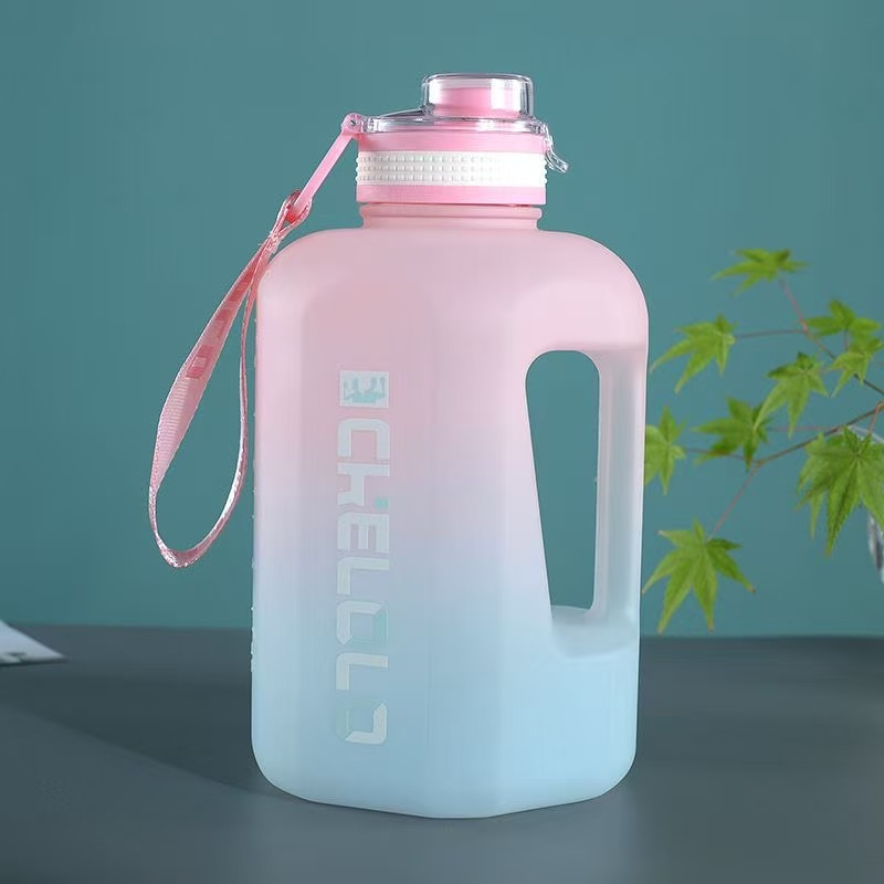 Large Capacity Water Bottle | Leakproof Sports Kettle for Gym & Outdoor | Insulated Summer Fitness Jug with Straw | Trendy Big Belly Cup for Men Women | Heat-Resistant Portable Hydration Bottle with Time Marker