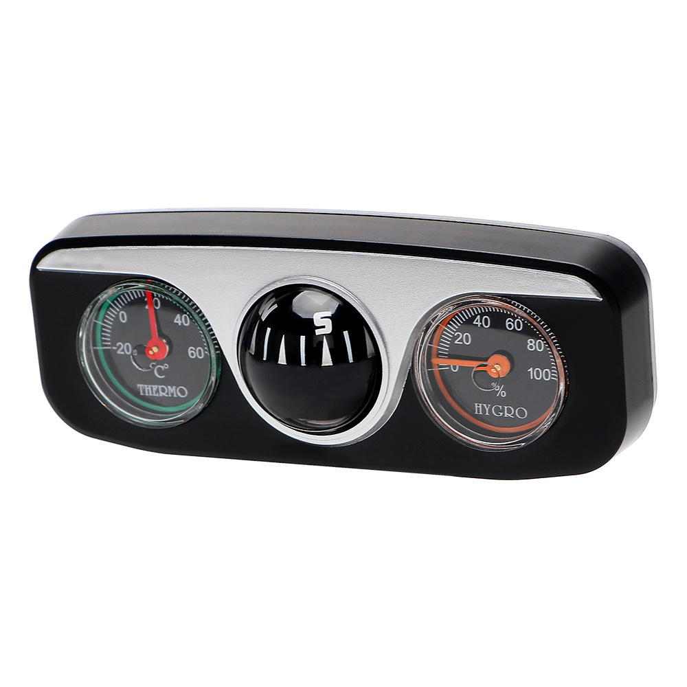 TEMU 3 In 1 Guide Ball Interior Additions Decoration For Auto Boat Vehicles Car Styling Car Ornaments Compass Thermometer Hygrometer