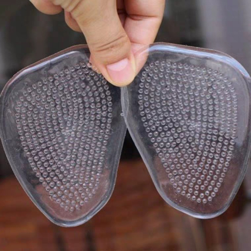 A Pair Of High-heeled Insoles With Half Size Pads, Transparent Forefoot Pads, Massage Foot Anti-slip Forefoot Anti- Pads, Breathable, Washable, Reusable, Durable, And Compatible With Women's Shoes