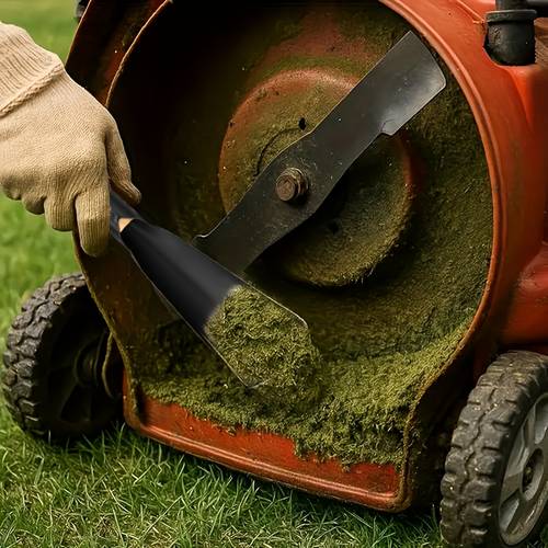 lawn mower deck scraper cleaning brush kit heavy duty metal construction ergonomic handle and durable bristles for cleaning design for lawn mower maintenance suitable for and lawn care professionals lawn mower