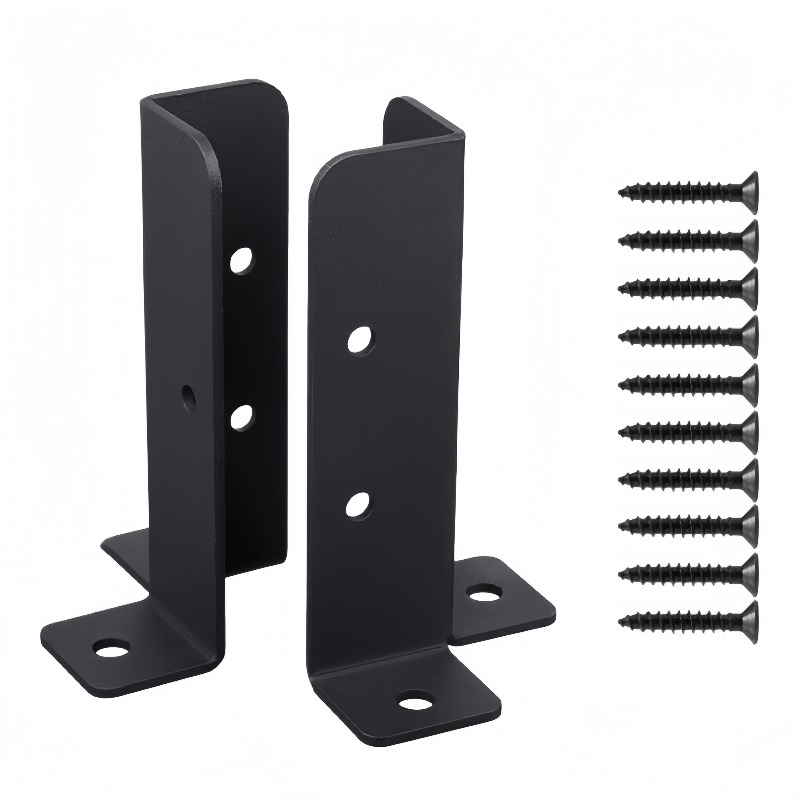 TEMU 2pcs Post Base Bracket Set, Dual-side Fence Post Anchor Support, Fits 1.5x1.5 2x2 2x4 4x4 Inch Posts For Pergola Railing Mailbox Garden Deck