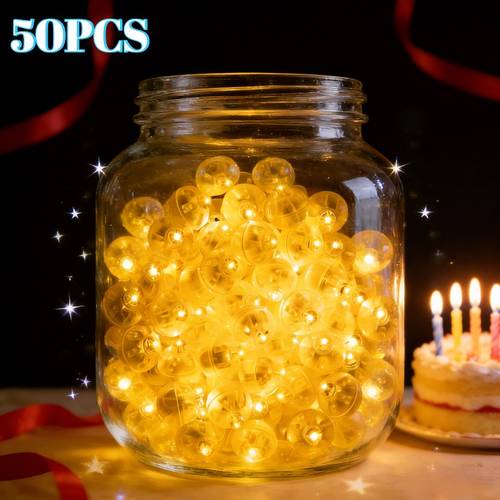 50 stück led ballonleuchten | langlebige batteriebetriebene, erhältlich in farben: weiß, gelb, für latexballons, papierlaternen, party, hochzeit, valentinstag, ostern, weihnachten, halloween dekorationen, ideal für , festivals