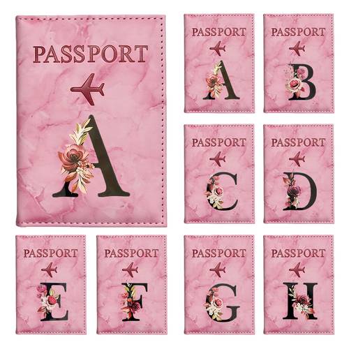 1pc letter initial travel passport cover passport protector card case id and document passport holder a z letter print lightweight lined passport case student passport cover travel wallet with card slots