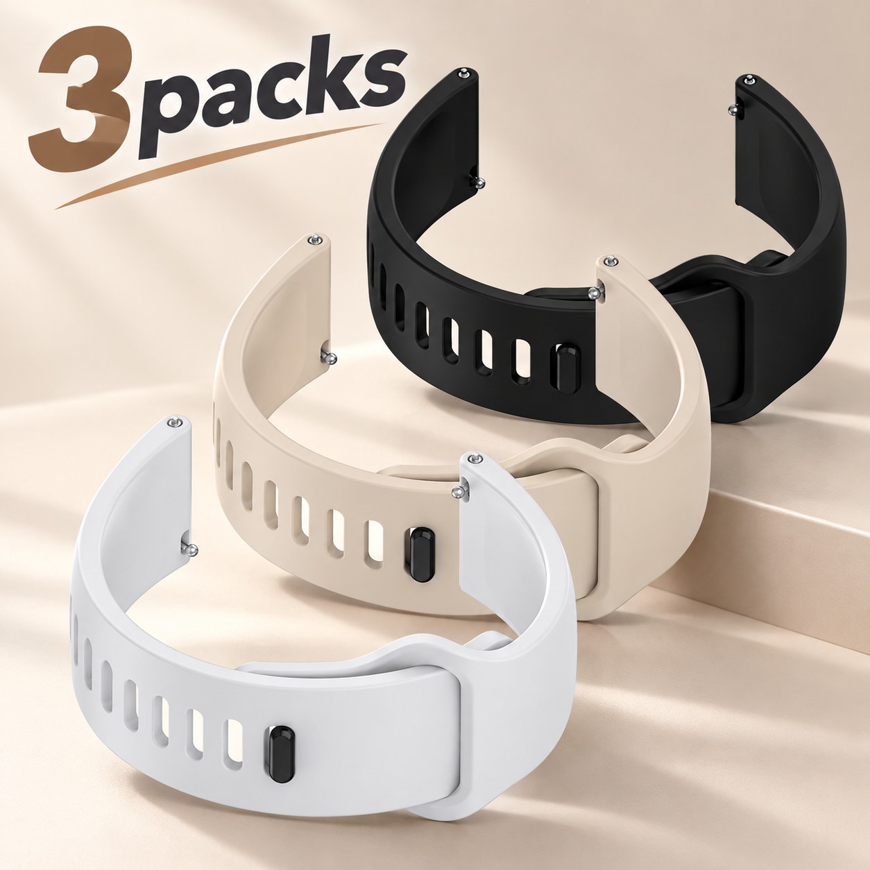 TEMU Paquete de 3 correas de repuesto suaves compatibles con Redmi Watch 5/5 Lite, correa ajustable adecuada para reloj inteligente Active, pulsera