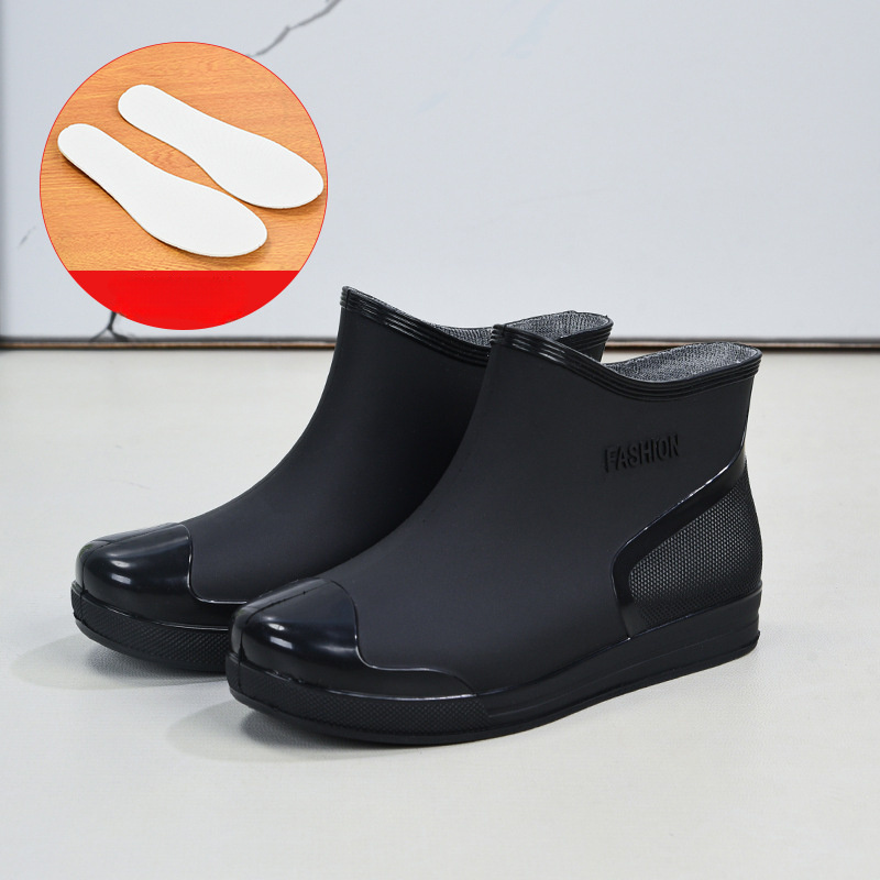 Image of Fashion Women's Rain Boots, Short Ankle Outdoor Water Shoes, Warm Non-slip Rain Boots, Boots, Over-shoes