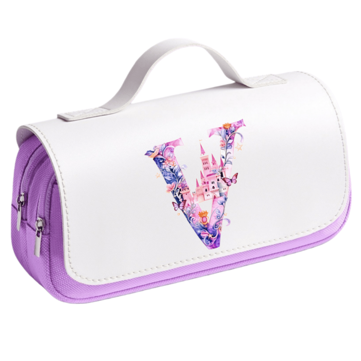 TEMU Customized Name 3 Layer Large Capacity Handheld Pen Case With Personalized Alphabet Patterns Multi Layer Stationery Box Pencil Box Suitable For