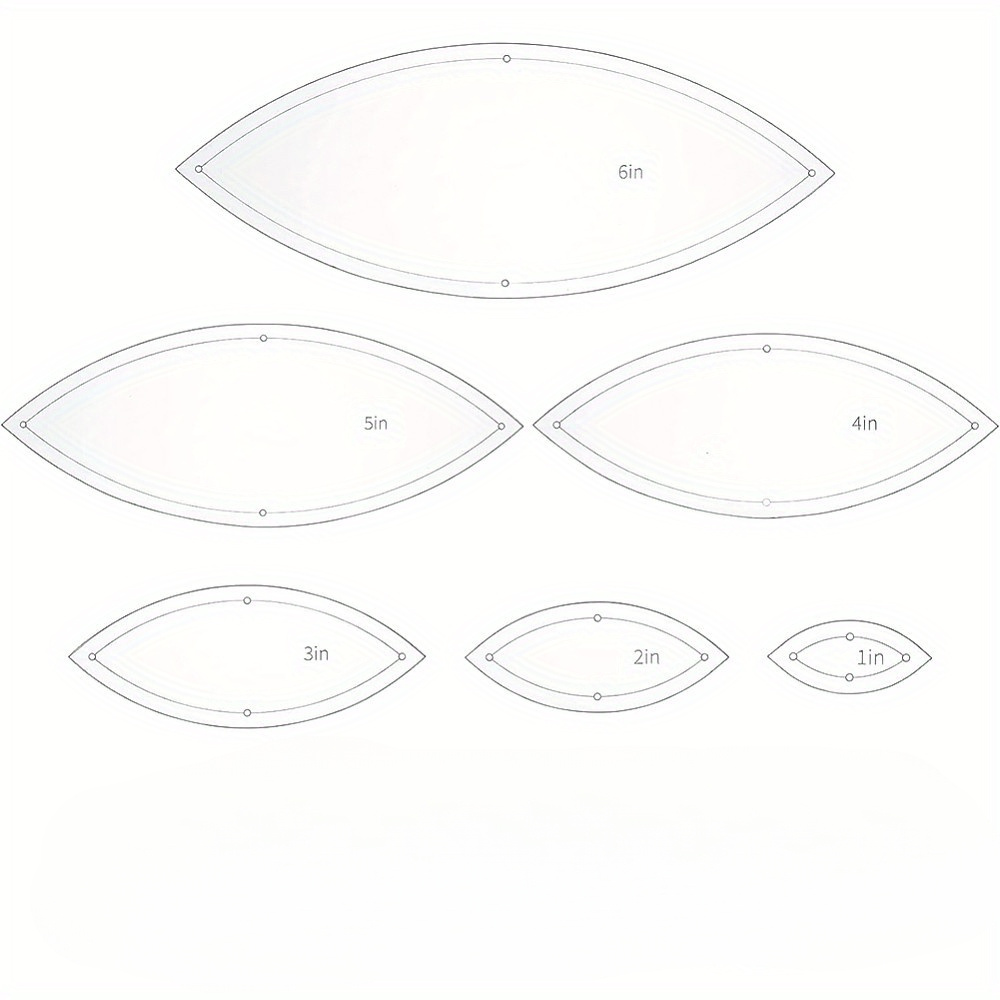 Image of 6pcs/set Acrylic Quilting Templates Set, Transparent Rulers - Sizes 1inch To 6inch