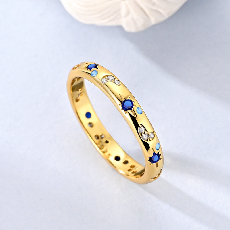 Elegant 925 Sterling Silver Starry Night Ring