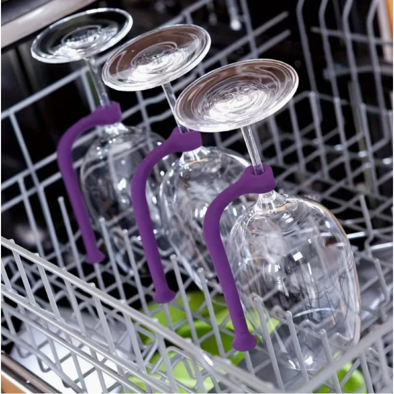 Image of 3/5pcs Fixed Bracket For Red Wine Glasses, Adjustable Silicone High Footed Glass Holder, Anti Slip Design, Suitable For Dishwashers, Space Household Bars, Kitchens, And Entertainment Products